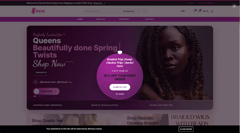 Cover image for Rachel Store — Premium Beauty E-commerce