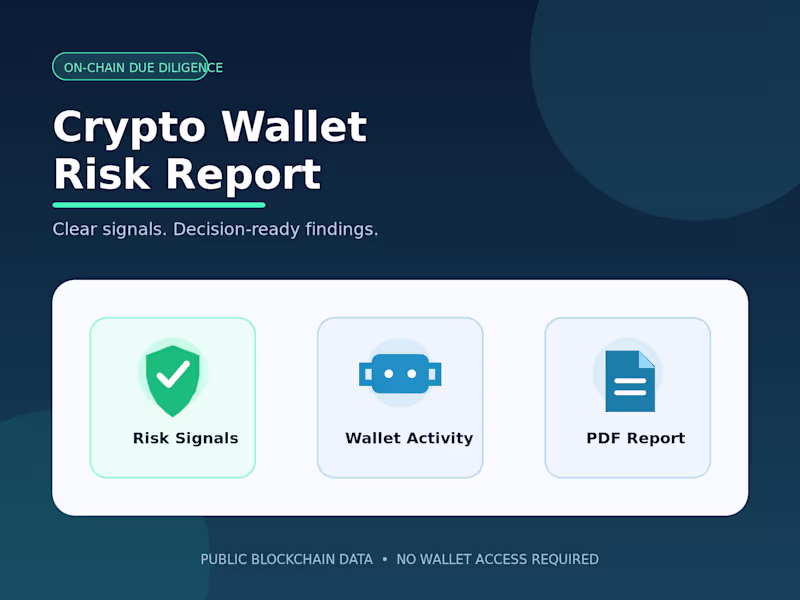 Cover image for Crypto Wallet Risk Screening Report