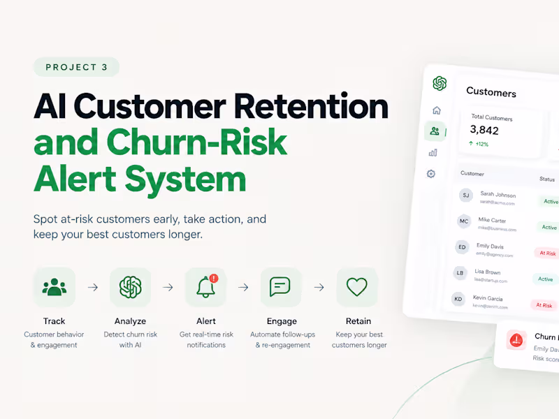 Cover image for AI Customer Retention & Churn-Risk Alert System
