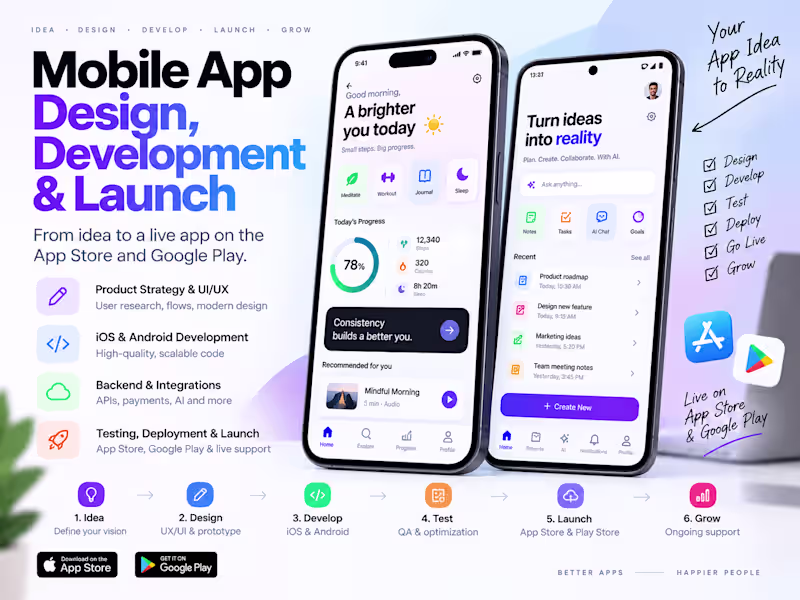 Cover image for Mobile App Design, Development & Launch