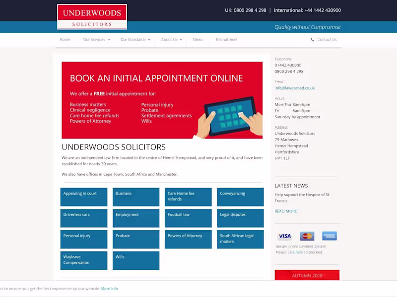 Cover image for MODX Website for an Independent Solicitors in Hemel Hempstead