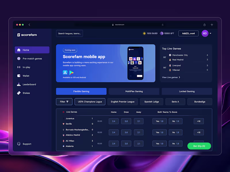 Cover image for Scorefam - A web3 sports prediction DApp