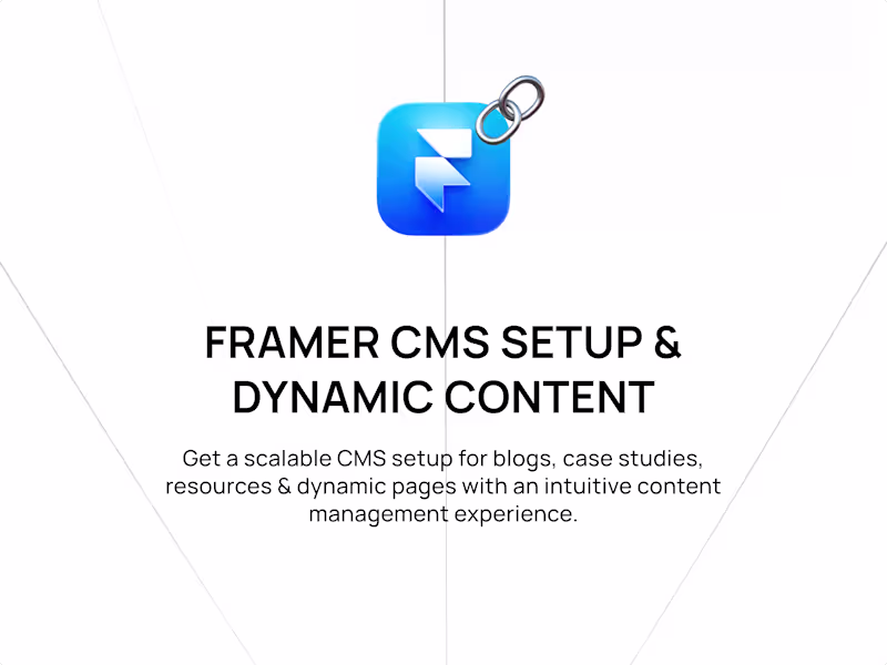 Cover image for Framer CMS Setup & Dynamic Content