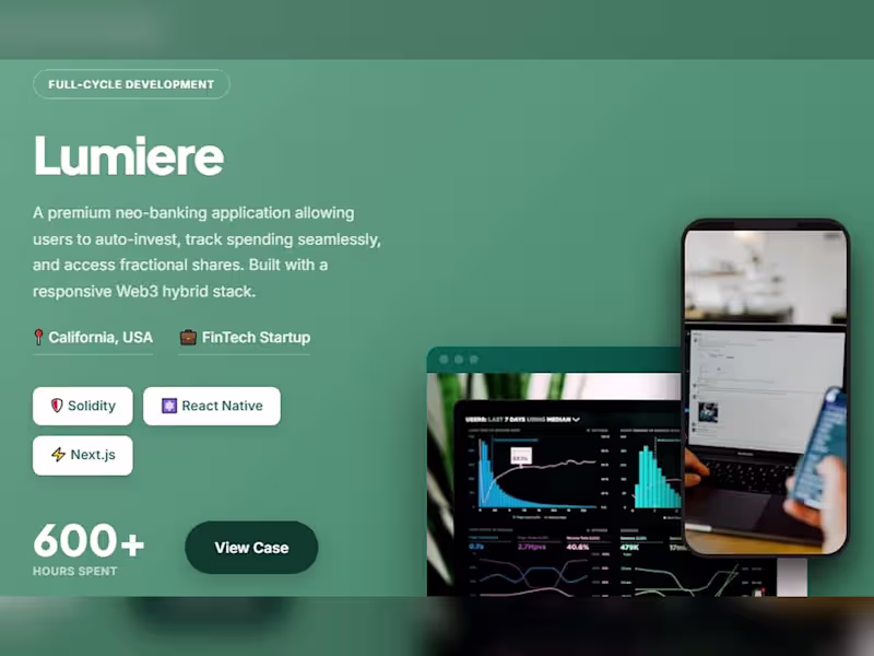 Cover image for Lumiere: Neo-Banking App