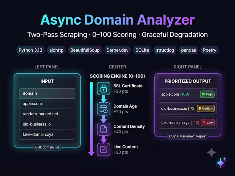 Cover image for Async Domain Analyzer: Domain Intelligence Pipeline