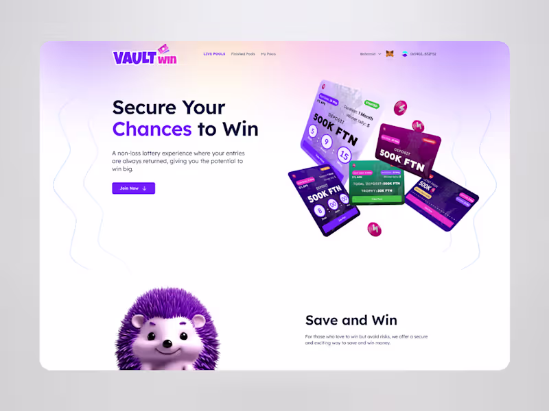 Cover image for VaultWin — Web3 Product & Brand Design