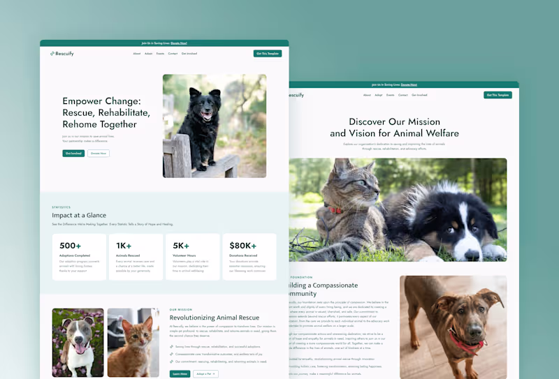 Cover image for Rescuify — Framer Non-Profit Website