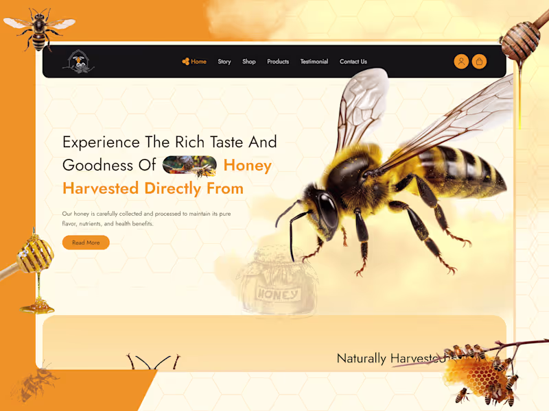 Cover image for Organic Honey & Beekeeping Website