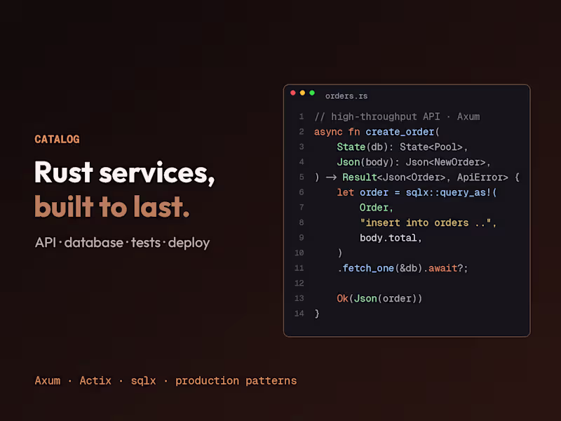 Cover image for Rust Backend Development