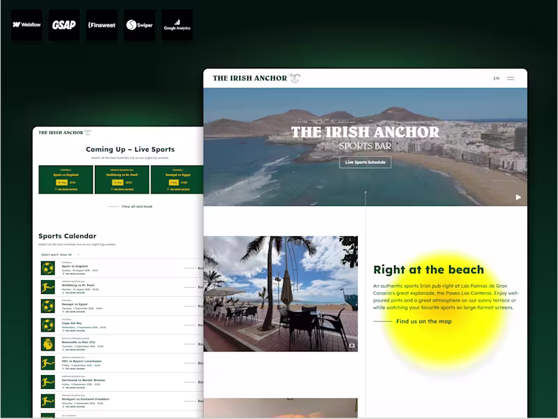 Cover image for The Irish Anchor: Responsive Webflow Site with Animations