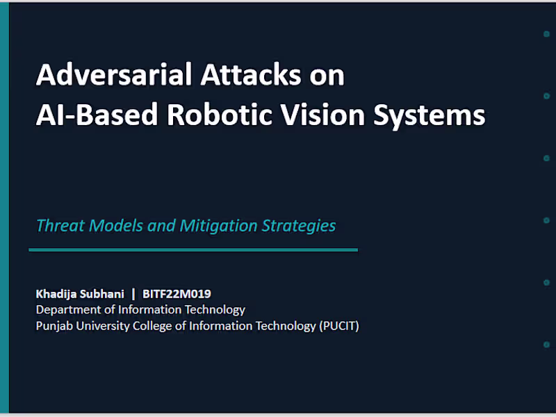 Cover image for Adversarial Attacks on AI-Based Robotic