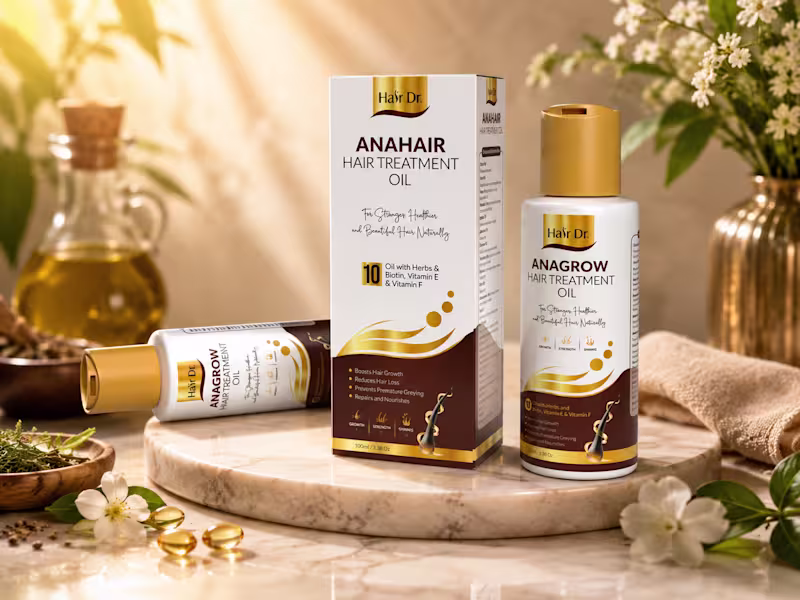Cover image for ANAHAIR Hair Oil | Packaging Design