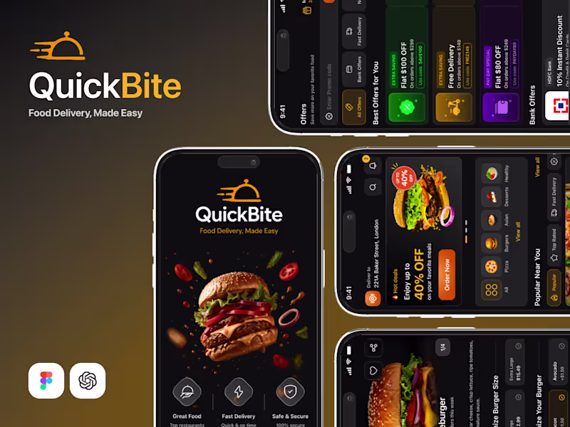 Cover image for QuickBite - Food Delivery App UI/UX Design