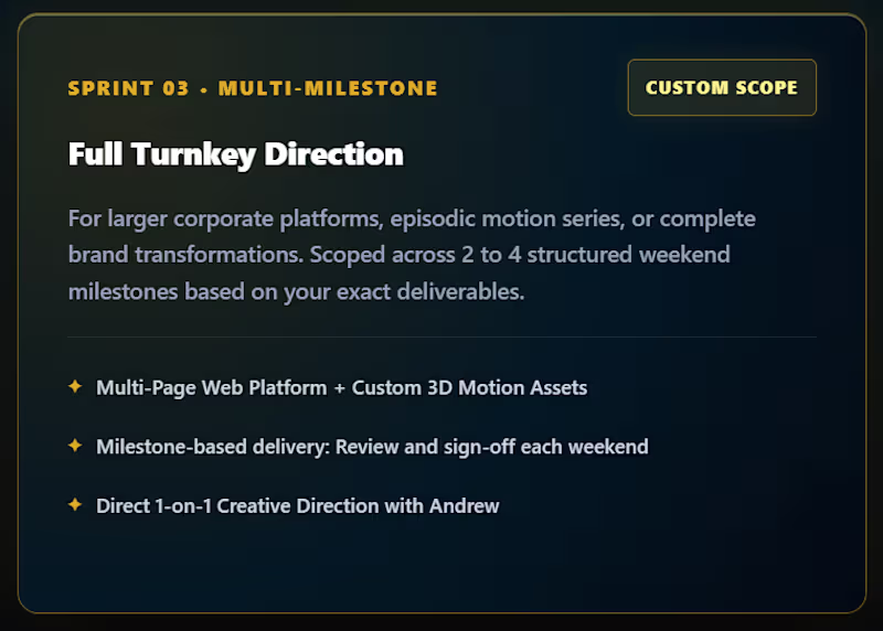 Cover image for Sprint 03: Multi-Weekend Custom Milestone Platform