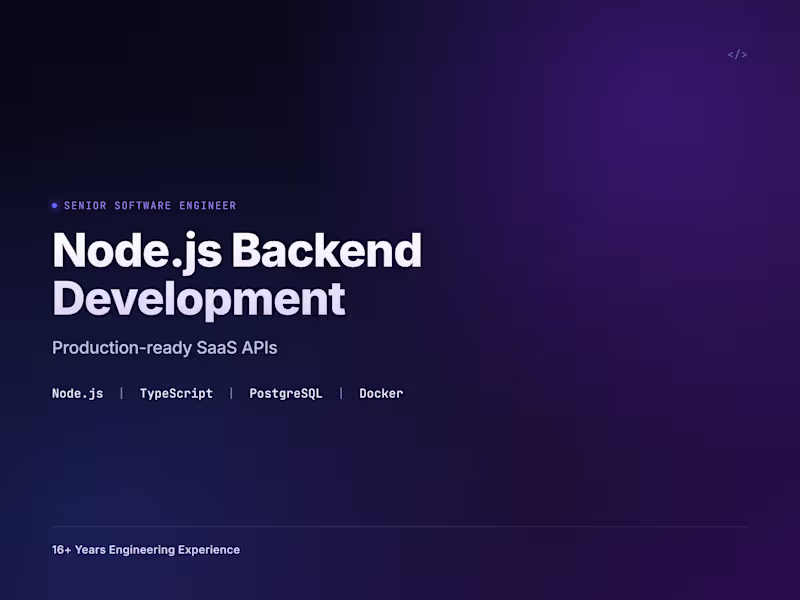 Cover image for Node.js & TypeScript Backend Development