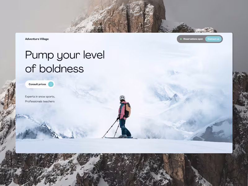 Cover image for Adventure Village. Landing Page Template