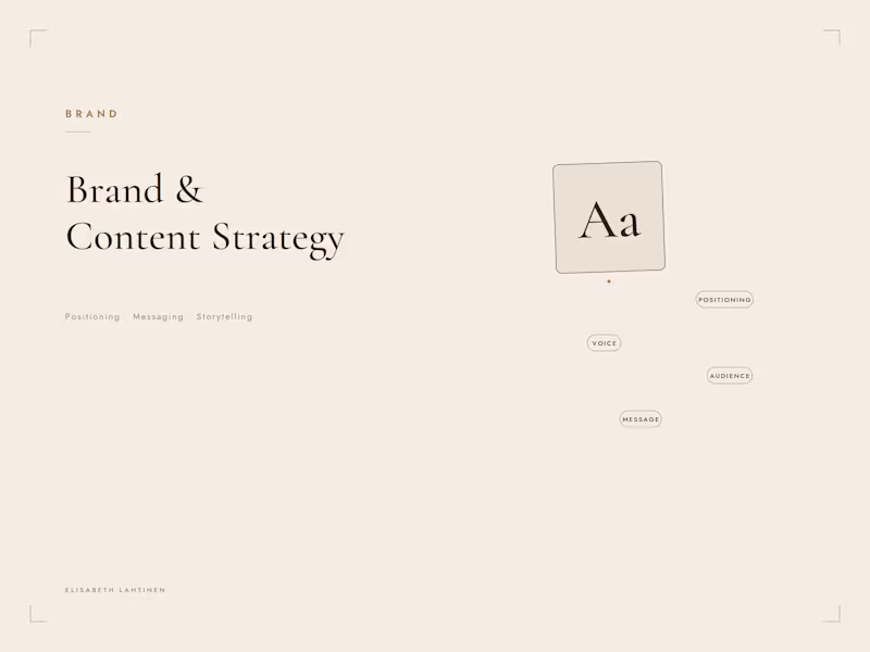 Cover image for Brand & Content Strategy
Strong content