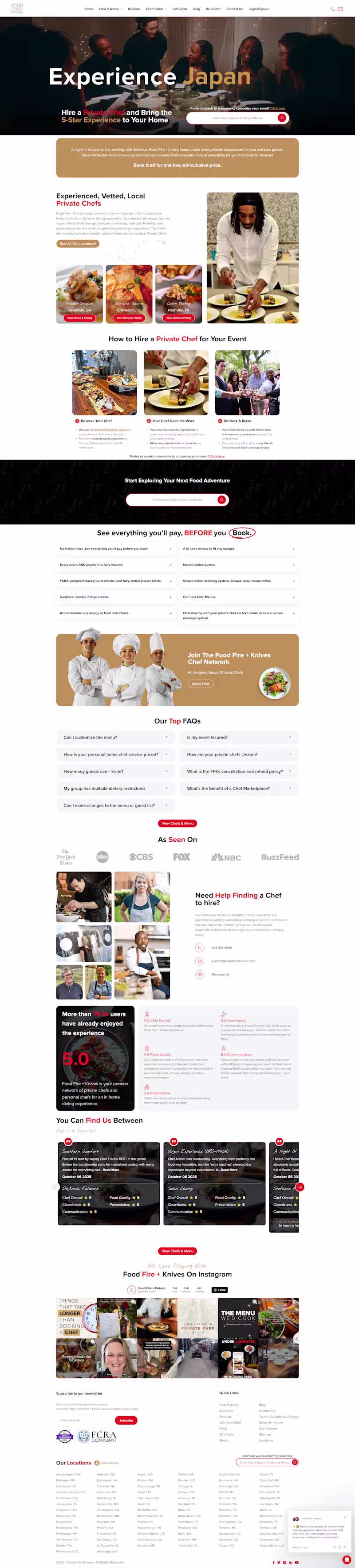 Cover image for FoodFireKnives Private Chef Booking Platform Development