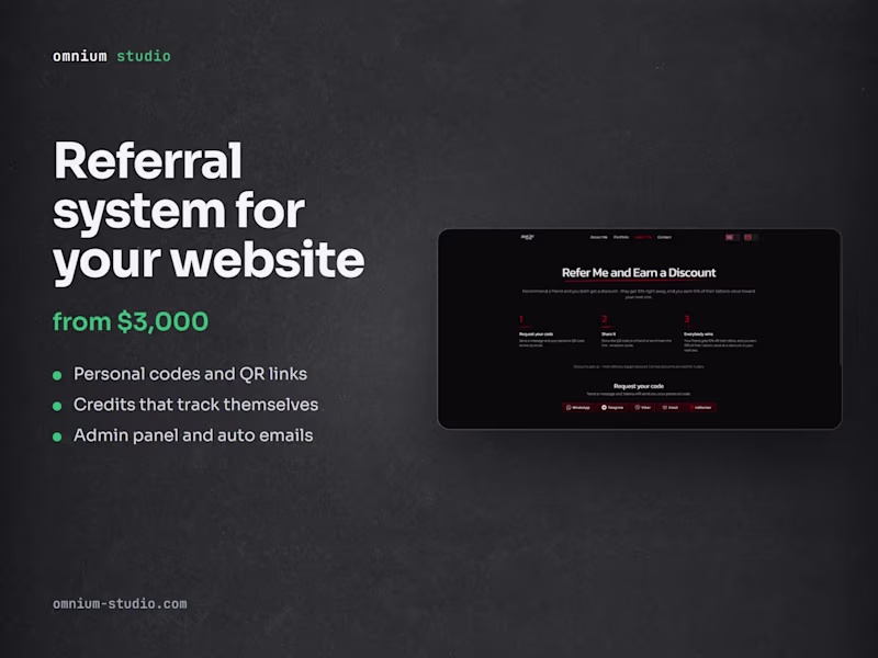 Cover image for Referral system for your website