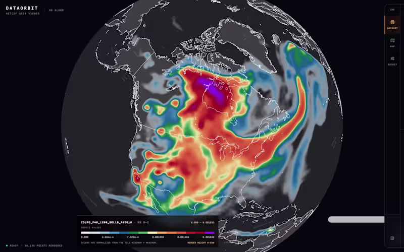 Cover image for DataOrbit (Self-Initiated) — Scientific Data on a Globe