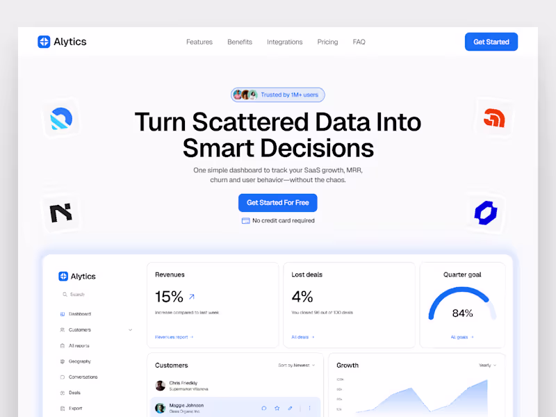 Cover image for Alytics SaaS Landing Page Template Design