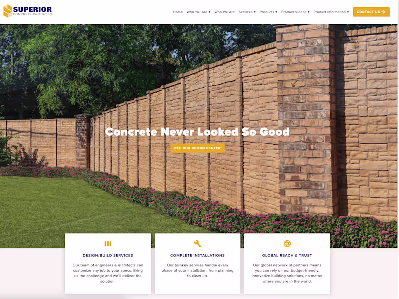 Cover image for Superior Concrete Products Website Design and Development