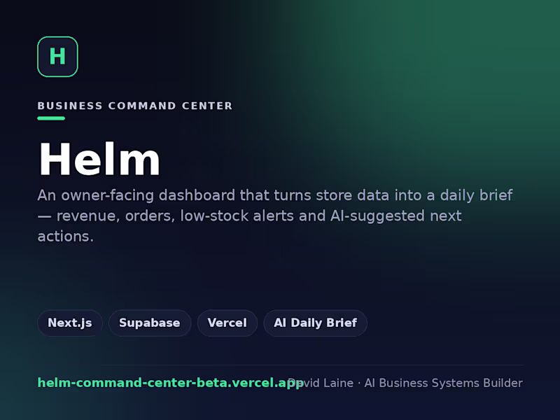 Cover image for Helm — a business command