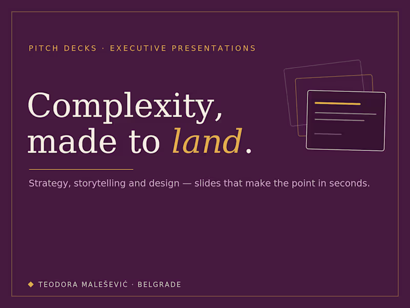 Cover image for Pitch Deck & Executive Presentation Design