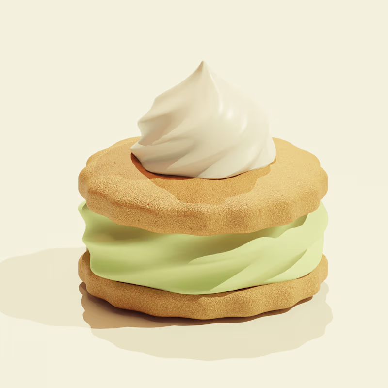 Cover image for 3D Pistachio And Vanilla Cookie In Blender