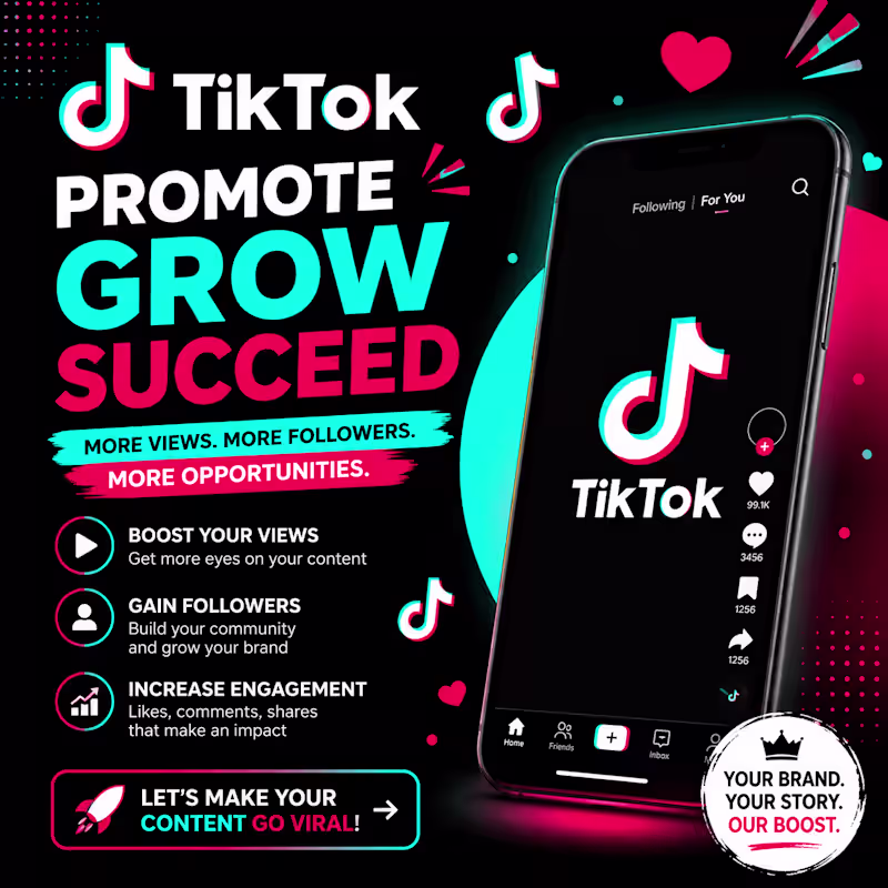 Cover image for I will promote your TikTok followers and TikTok marketing 