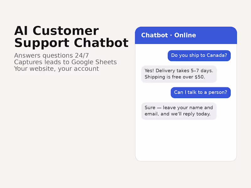 Cover image for AI Customer Support Chatbot for Your Website