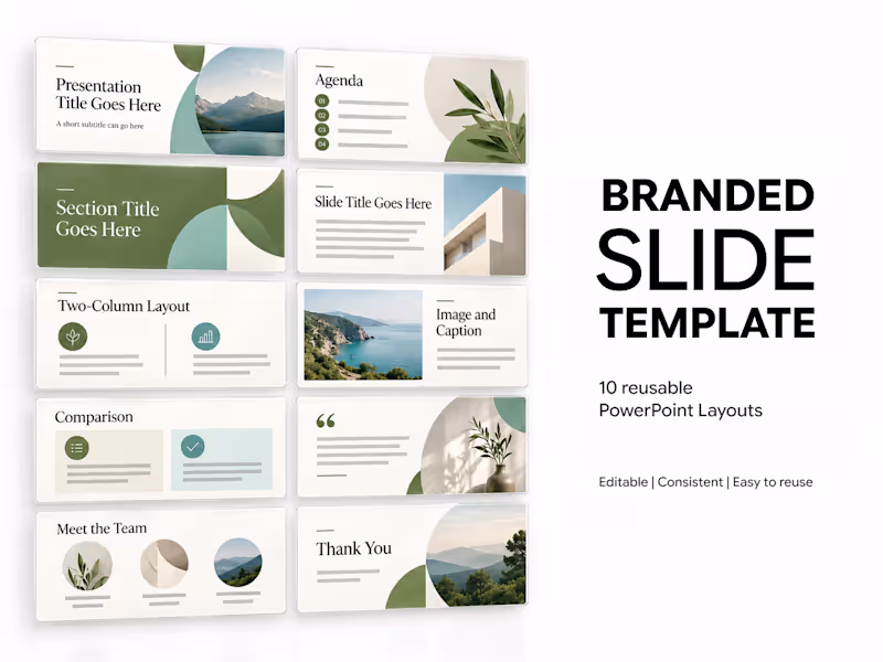 Cover image for Branded Presentation Template. 10 Layouts