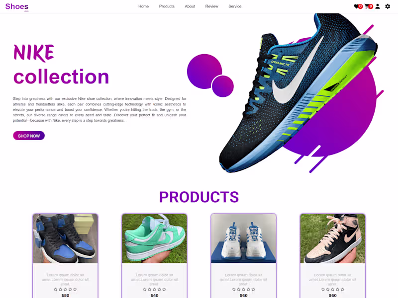 Cover image for Shoe online shop
