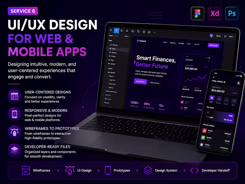 Cover image for UI/UX Design for Web & Mobile Apps