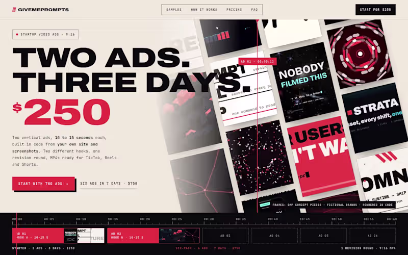 Cover image for Two Ads, Three Days, $250: Framer Landing Page