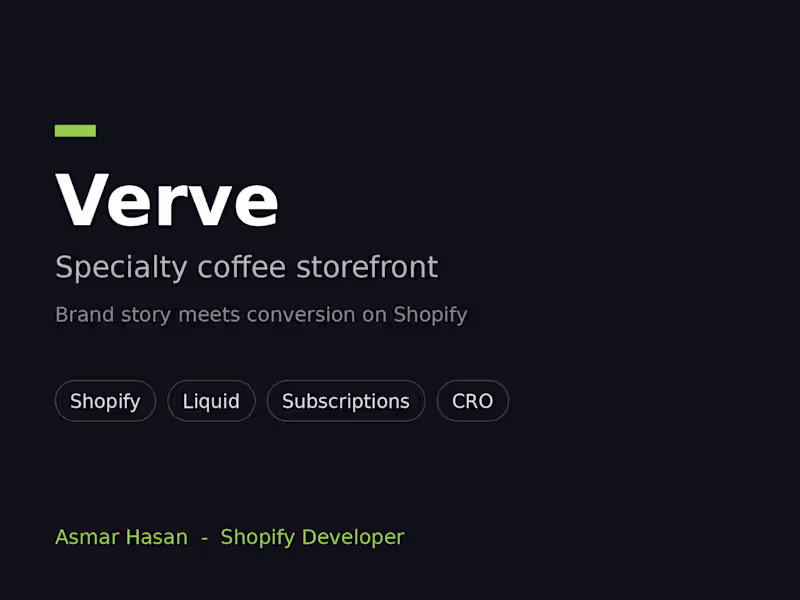 Cover image for Verve - Specialty Coffee Shopify Storefront