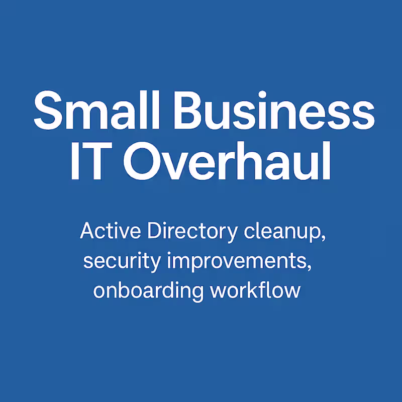 Cover image for I recently helped a client overhaul their small business IT ...
