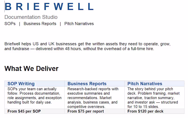 Cover image for BRIEFWELL - Profile
