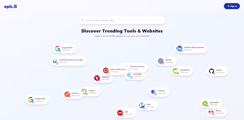 Cover image for Discover Trending Tools & Websites Explore the best B2B plat...