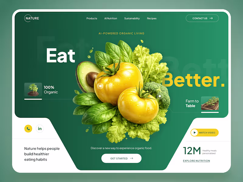 Cover image for AI Nutrition App & Landing Page Design