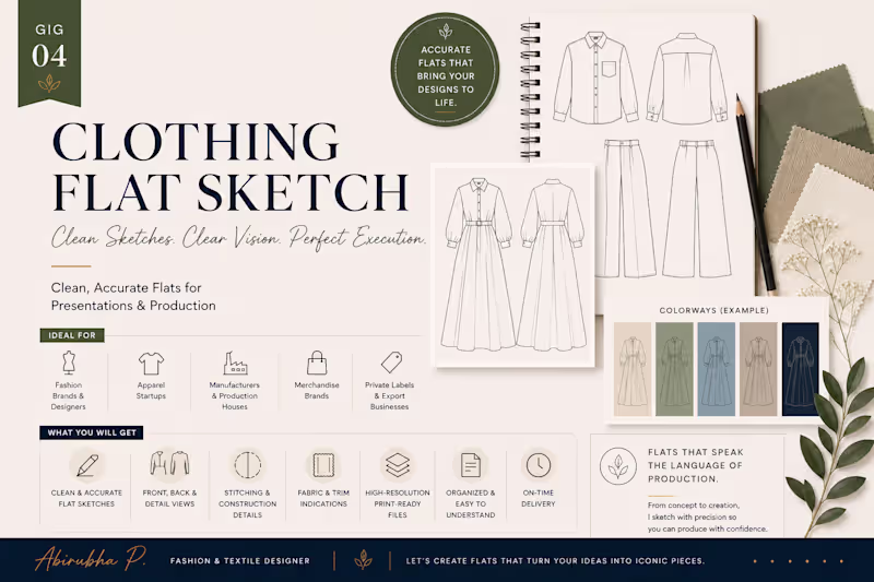 Cover image for Professional Fashion Technical Flats