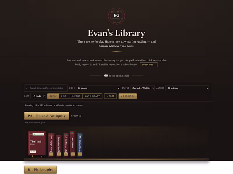 Cover image for Evan's Digital and Physical Library

A