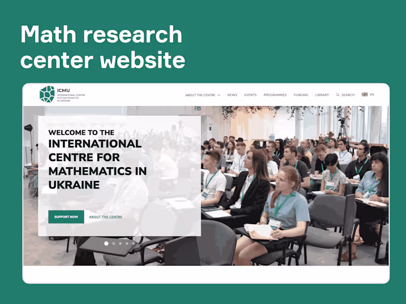 Cover image for  A web platform for International Centre for Mathematics Ukraine