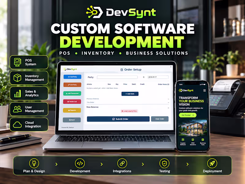 Cover image for Custom Software Development | SaaS, CRM & Business Solutions