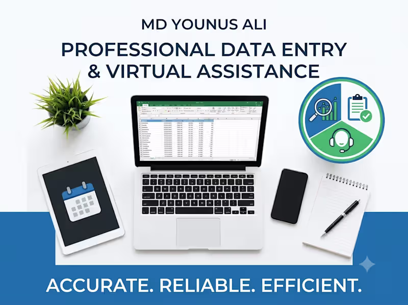 Cover image for Data Entry and Virtual Assistant Support 