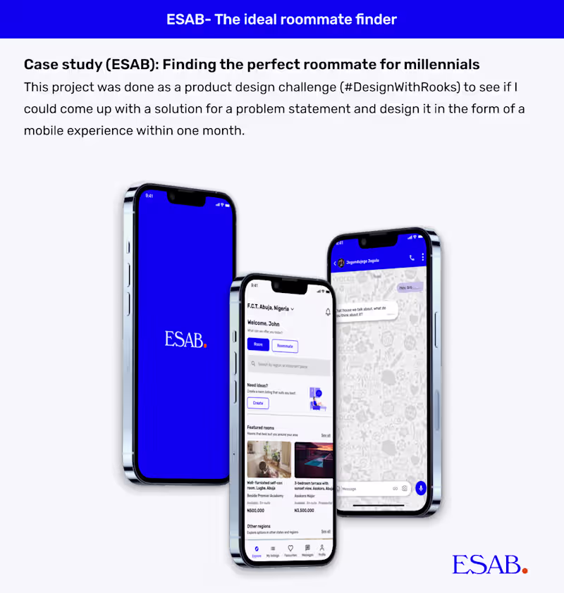 Cover image for ESAB- the ideal roommate finder
