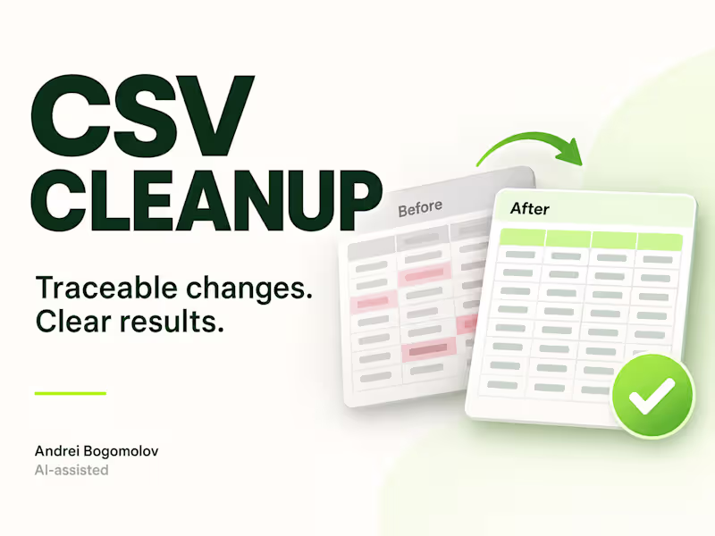 Cover image for CSV Cleanup with a Clear Change Report