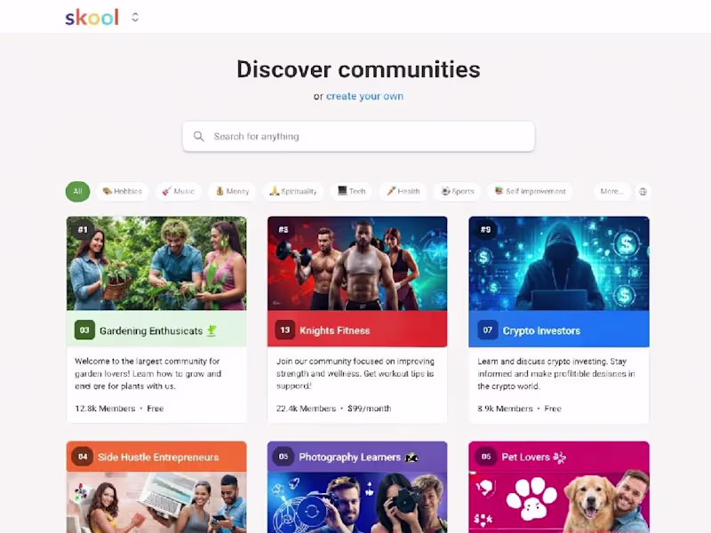 Cover image for Designed a community discovery platform