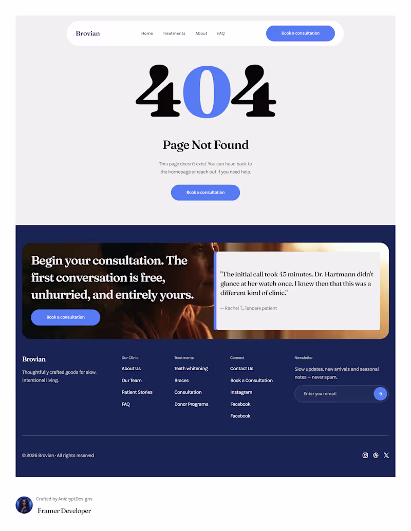 Cover image for Brovian · Healthtech 404 Page

Designed