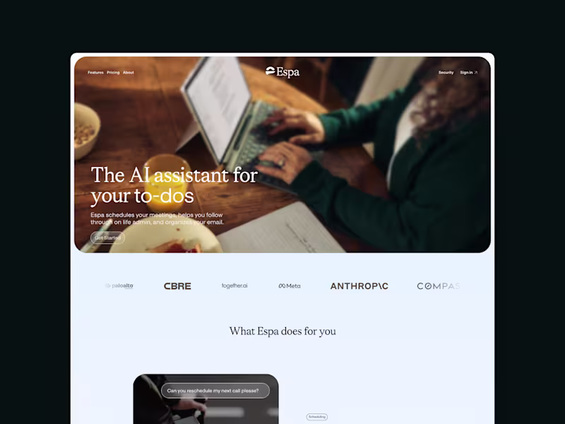 Cover image for Espa AI — Framer Animation & Responsive Development